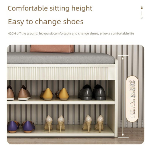 奶油風換鞋凳家用門口進門穿鞋凳可坐式鞋櫃一體軟包坐墊入戶鞋架 奶油風換鞋凳家用門口進門穿鞋凳可坐式鞋櫃一體軟包坐墊入戶鞋架