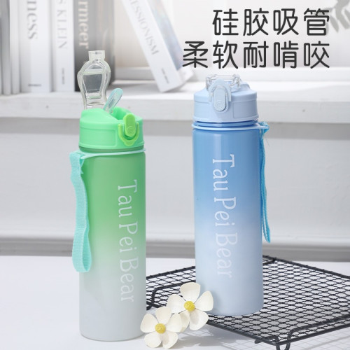 新款40oz保冷冰霸杯漸變色高顔值塑膠杯三件套戶外車用手柄吸琯杯