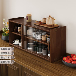 防塵玻璃櫃桌面茶具收納櫃多功能杯子茶杯水杯咖啡杯餐桌植物櫃子