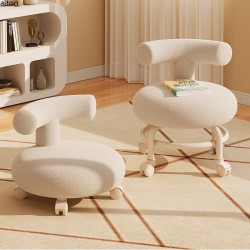 萬向輪小凳子家用客廳小凳子矮凳滑輪矮凳換鞋凳美縫凳羊羔絨