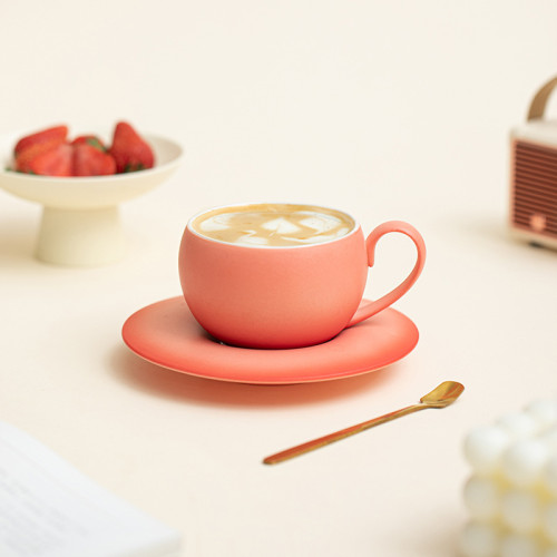 桃花馬設計好物 咖啡杯碟套裝精緻陶瓷馬克杯高級感杯子簡約 桃花馬設計好物 咖啡杯碟套裝精緻陶瓷馬克杯高級感杯子簡約