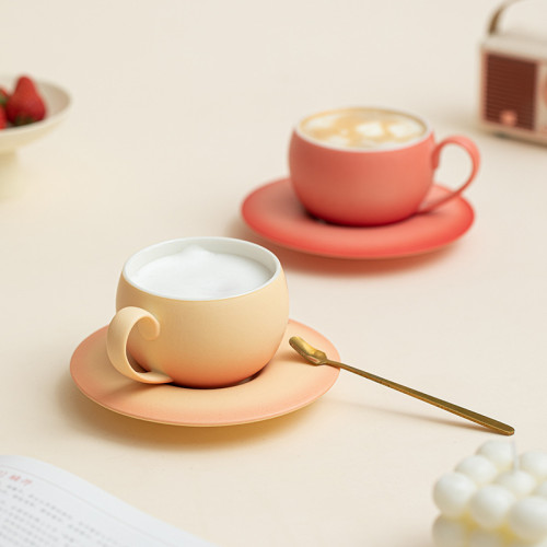 桃花馬設計好物 咖啡杯碟套裝精緻陶瓷馬克杯高級感杯子簡約 桃花馬設計好物 咖啡杯碟套裝精緻陶瓷馬克杯高級感杯子簡約