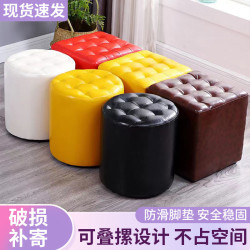 真皮皮凳子 方凳圓凳客廳小凳子家用換鞋凳KTV試衣間皮墩子沙發凳