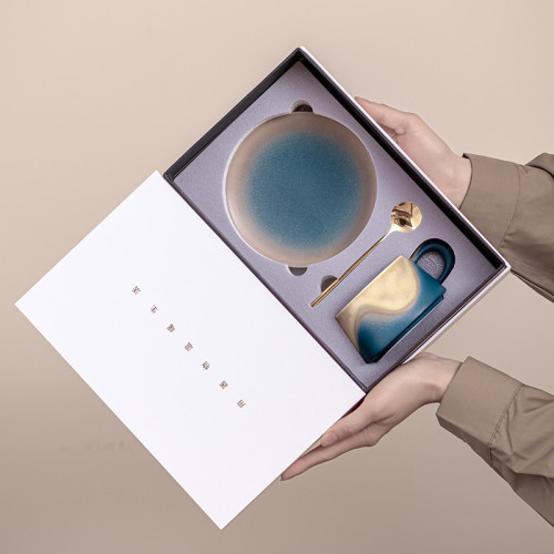 淺山系列山海藍咖啡杯碟套裝設計感小衆釉下彩手工陶瓷高顔值 淺山系列山海藍咖啡杯碟套裝設計感小衆釉下彩手工陶瓷高顔值