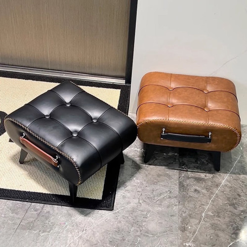 客廳鞋櫃玄關換鞋凳皮革沙發凳子貓爪皮床尾美式輕奢時尚換鞋凳 客廳鞋櫃玄關換鞋凳皮革沙發凳子貓爪皮床尾美式輕奢時尚換鞋凳