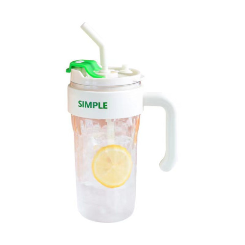 夏天可攜式雙飲咖啡杯耐高溫情侶女防摔大容量塑膠杯吸琯杯水杯杯子