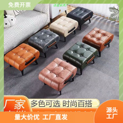 輕奢高級感小凳子客廳茶幾沙發凳家用矮凳腳踏腳凳換鞋凳門口皮墩