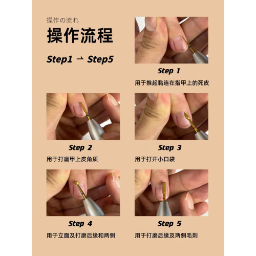SEVENK美甲工具打磨頭套裝俄式日式前処理去死皮新手金剛石打磨頭