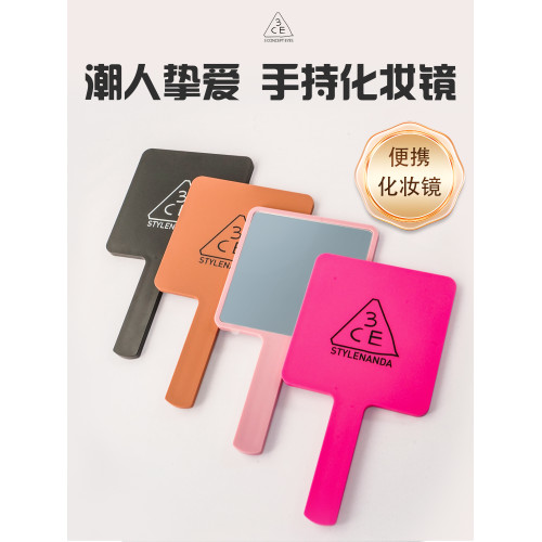 韓國3CE/三熹玉手持化妝鏡梳妝鏡 方形可攜式手拿鏡網紅ins