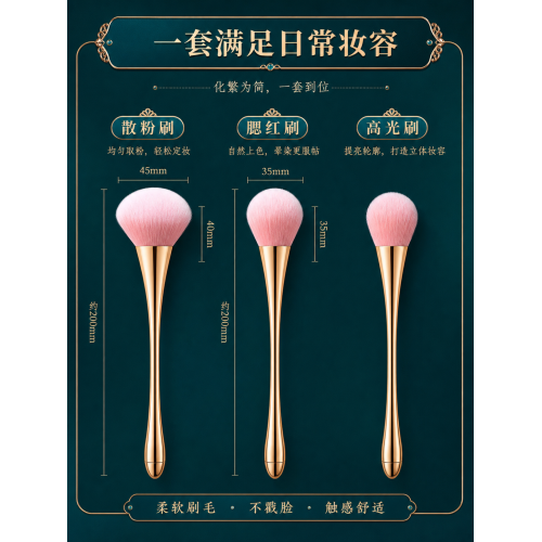 韓國輕奢散粉刷上妝自然柔軟毛蓬松腮紅刷超大號定妝刷散粉刷套裝