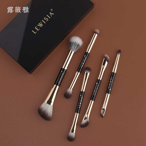 露薇雅耀金系列雙頭化妝刷眼影刷可攜式化妝刷可攜式小套初學者化妝刷