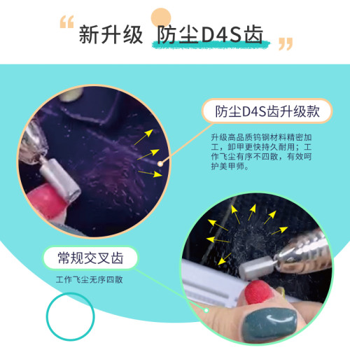 HYTOOS新品卸甲防塵款美甲打磨頭直筒高品質鎢鋼鋒利去甲油膠工具