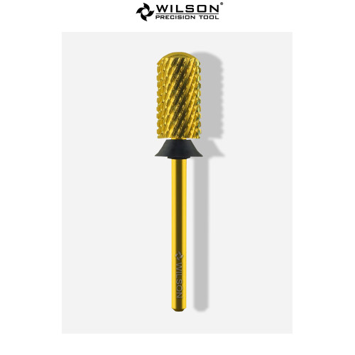 WILSON惠而順光頭6.6毫米鍍鈦卸甲打磨頭圓柱形美甲師專用工具
