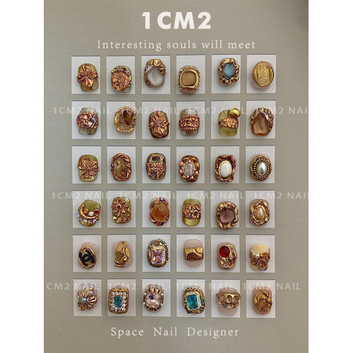 1CM2原創美甲 固態古金銀pvc立體可蹭魔鏡粉甲油膠凝膠造型 新品