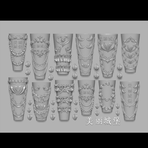 美麗城堡美甲模具奶油蛋糕裙邊絲帶項鍊蝴蝶結愛心雕花磨具正版