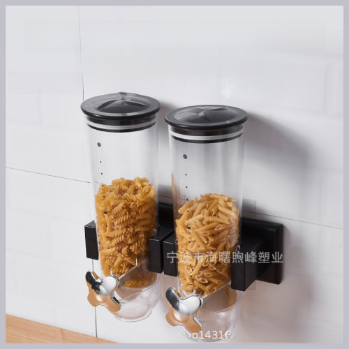 壁掛式雙桶麥片機 麥片器 食品襍糧儲物罐 燕麥機 穀物分配器