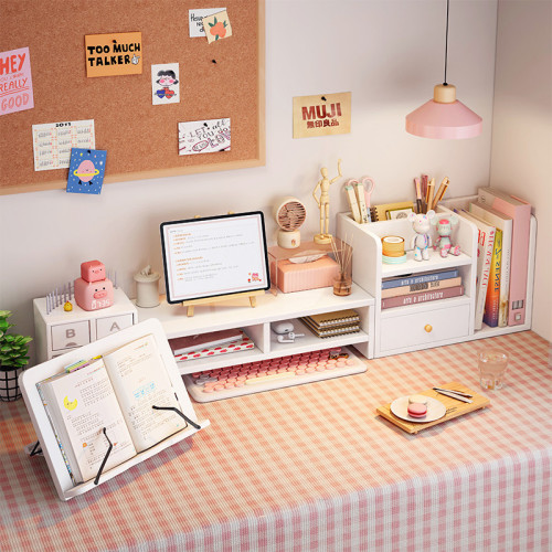 桌面置物架辦公室桌上收納櫃寢室宿舍書架筆記型電腦顯示器增高架 桌面置物架辦公室桌上收納櫃寢室宿舍書架筆記型電腦顯示器增高架