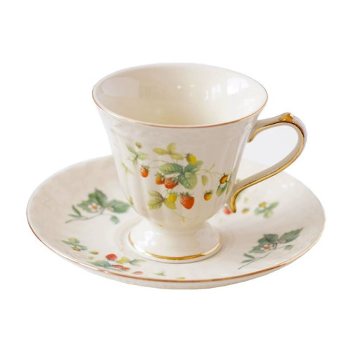 歐式復古精緻ins咖啡杯碟套裝陶瓷英式金邊茶杯法式餐廳杯子家用 歐式復古精緻ins咖啡杯碟套裝陶瓷英式金邊茶杯法式餐廳杯子家用