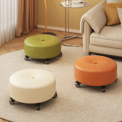 小凳子家用換鞋凳萬向輪凳子網紅茶幾凳滑輪矮凳客廳小板凳小圓凳