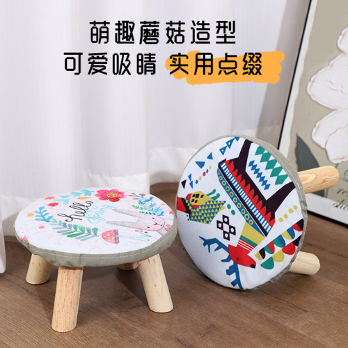 四腿卡通蘑菇凳換鞋凳換鞋圓凳客廳沙發小板凳兒童小木凳