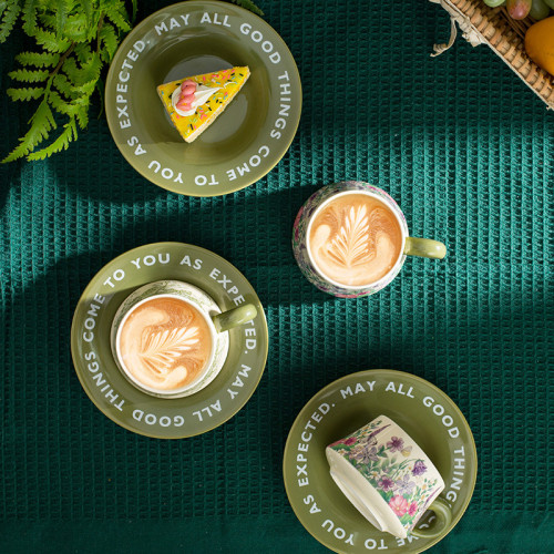 「秘密花園」咖啡杯套裝咖啡杯碟杯子水杯輕奢高級感馬克杯禮盒陶瓷 「秘密花園」咖啡杯套裝咖啡杯碟杯子水杯輕奢高級感馬克杯禮盒陶瓷