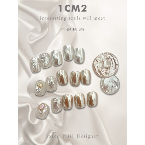 1CM2原創美甲 白銀珍珠 魔鏡粉 閃粉 珍珠一般的光澤質感，很好看