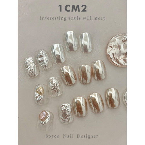 1CM2原創美甲 白銀珍珠 魔鏡粉 閃粉 珍珠一般的光澤質感，很好看