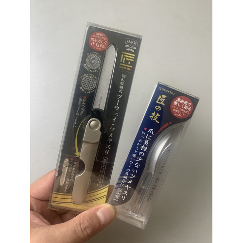 日本進口匠之技雙面指甲銼磨砂打磨條修厚硬腳甲銼修甲刀美甲工具