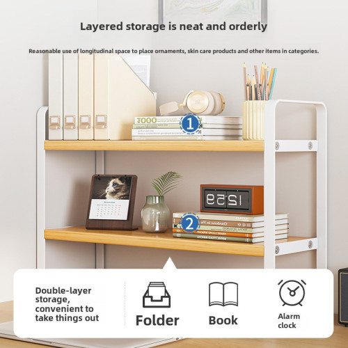 桌面置物架鐵藝桌上書架書桌收納板式學生宿舍化妝品整理架辦公 桌面置物架鐵藝桌上書架書桌收納板式學生宿舍化妝品整理架辦公