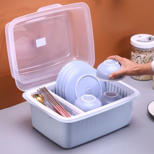 668廚房碗櫃塑膠碗架瀝水架放碗筷碗碟餐具收納盒帶蓋防塵置物架 668廚房碗櫃塑膠碗架瀝水架放碗筷碗碟餐具收納盒帶蓋防塵置物架