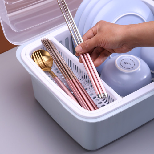 668廚房碗櫃塑膠碗架瀝水架放碗筷碗碟餐具收納盒帶蓋防塵置物架 668廚房碗櫃塑膠碗架瀝水架放碗筷碗碟餐具收納盒帶蓋防塵置物架