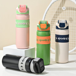 運動水壺保溫杯316不鏽鋼吸管水杯保溫保冷可攜式戶外彈跳學生杯子