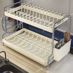 廚房碗碟瀝水架家用台面多功能碗櫃放碗置物架筷子盒碗盤收納架子