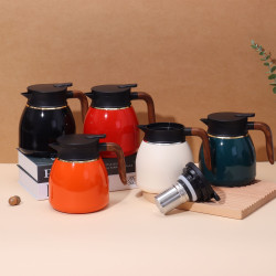 316不鏽鋼保溫杯大容量燜茶壺可攜式家用手柄按壓茶水分離泡茶杯