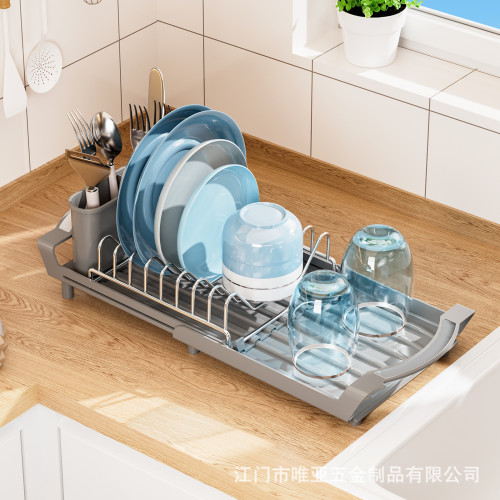 碗碟收納架可伸縮碗架廚房置物架台面放碗盤筷子瀝水籃瀝水架 碗碟收納架可伸縮碗架廚房置物架台面放碗盤筷子瀝水籃瀝水架