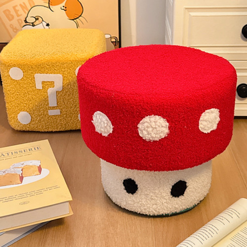 毛絨蘑菇小凳子矮凳家用客廳沙發茶幾凳高級感坐墩換鞋凳創意板凳 毛絨蘑菇小凳子矮凳家用客廳沙發茶幾凳高級感坐墩換鞋凳創意板凳