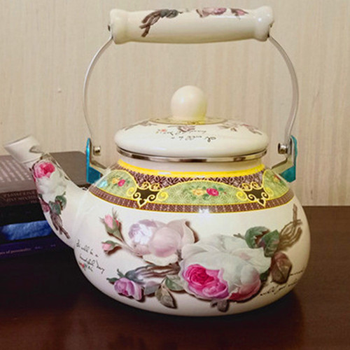 加厚搪瓷2.5Ｌ茶壺 琺瑯壺 搪瓷壺 燒水壺煤氣電磁爐可用