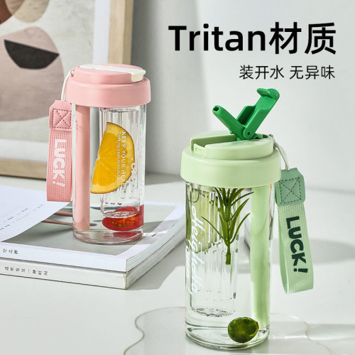 tritan母嬰級水杯夏天女生吸管杯防摔耐高溫花茶隨手杯茶水分離杯 tritan母嬰級水杯夏天女生吸管杯防摔耐高溫花茶隨手杯茶水分離杯