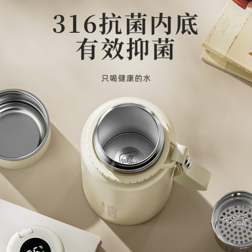 保溫杯女316不鏽鋼水壺茶水分離泡茶杯2024新款保溫保冷大號水杯