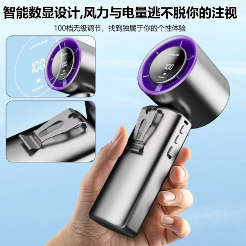 戶外風扇手持露營2025新款閃字電驅蚊帳篷野營送風可攜式上下搖頭
