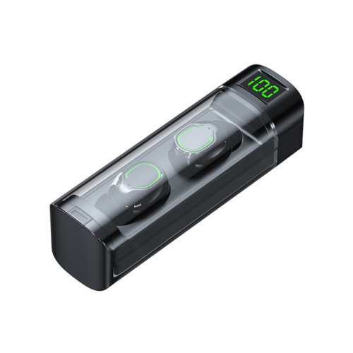 BQ60無線藍牙耳機抽拉倉數顯透明殼入耳式透明殼觸控運動可攜式
