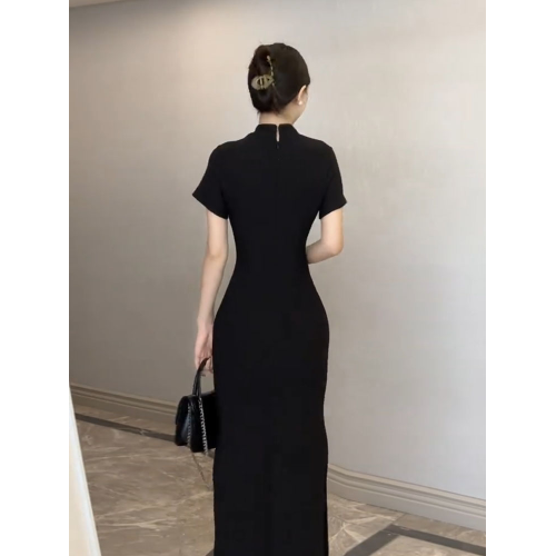 高個子172加長版夏季新中式改良刺綉旗袍連衣裙氣質修身顯瘦長裙 高個子172加長版夏季新中式改良刺綉旗袍連衣裙氣質修身顯瘦長裙