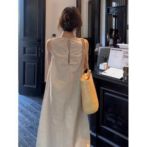 三五年Q983森系復古純棉印花V領連衣裙寬鬆文藝中袖夏季中長裙a女