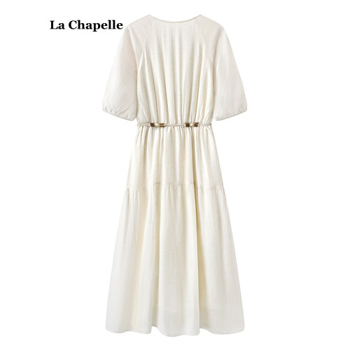 拉夏貝爾/La Chapelle波西米亞收腰連衣裙女夏季新款法式溫柔長裙