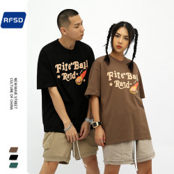 RFSD男裝|2025年夏季新品潮牌髮泡美潮英文印花寬松短袖男T恤