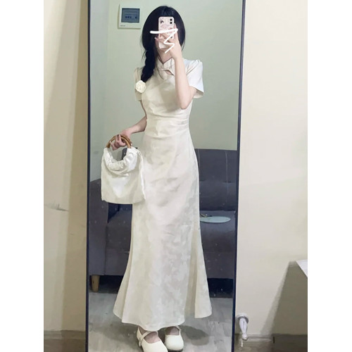 新中式國風高級感氣質連衣裙子女裝夏季2025新款改良旗袍收腰長裙