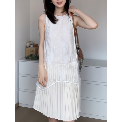 夏日絕美超好看獨特漂亮裙子2025新款減齡國風新中式連衣裙百褶女