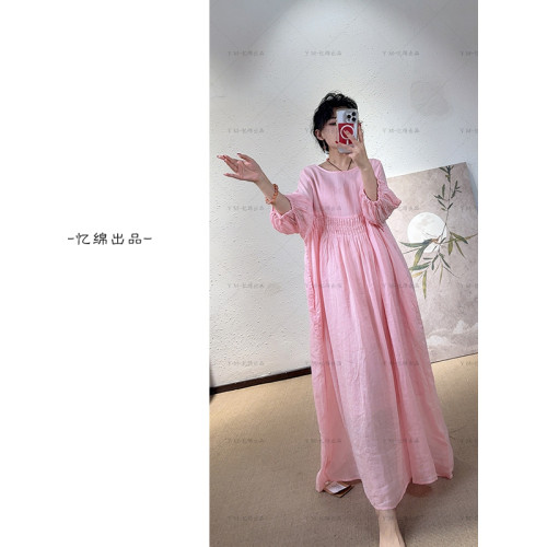 憶綿出品2625169“小春櫻紀”優雅氣質溫柔風甜美小衆設計連衣裙