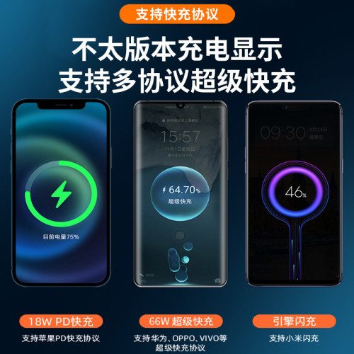 新款行動電源66W超級快充20000安培大容量小巧禮品行動電源K8