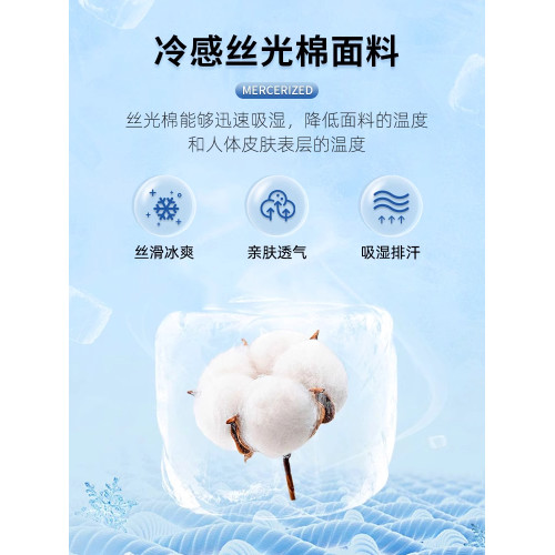 ZOAZ液氨絲光棉短袖男T恤夏季薄款冰絲半袖寬松高級男裝圓領衣服